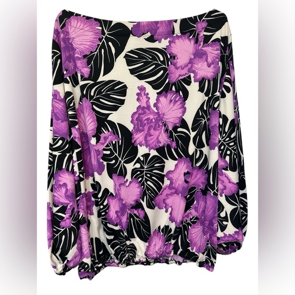 Coldesina floral doman sleeve elastic waist top NWT - Picture 2 of 6